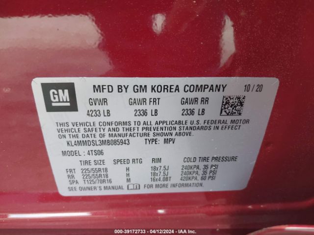 KL4MMDSL3MB085943 Buick Encore Gx Fwd Select