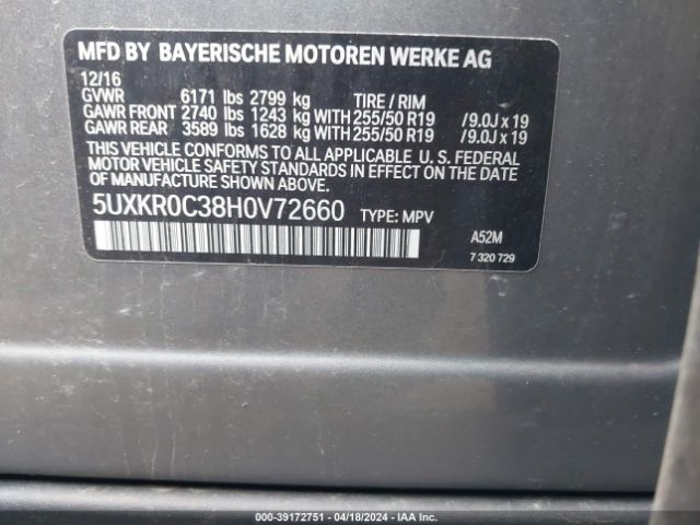5UXKR0C38H0V72660 BMW X5 Xdrive35i