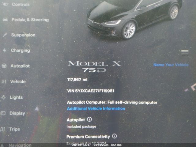 5YJXCAE27JF119981 Tesla Model X 100d/75d/p100d