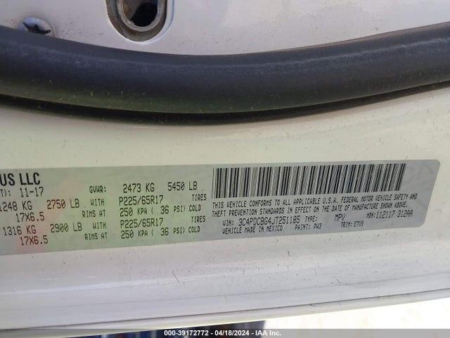 3C4PDCBG4JT251185 Dodge Journey Sxt