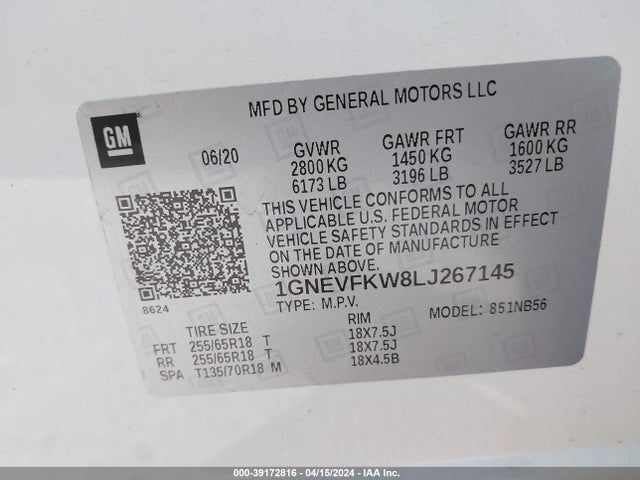 Chevrolet Traverse Awd Ls 2020 1GNEVFKW8LJ267145 Image 9