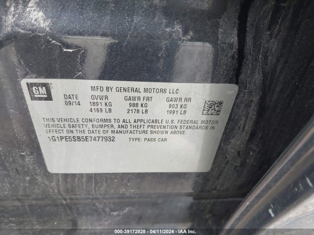 Chevrolet Cruze 2lt Auto 2014 1G1PE5SB5E7477932 Image 9