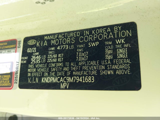 KIA Sportage Lx 2021 KNDPMCAC9M7941683 Image 9