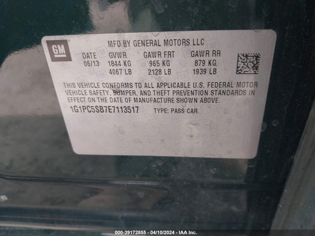 Chevrolet Cruze 1lt Auto 2014 1G1PC5SB7E7113517 Image 9