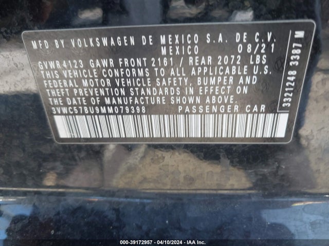 3VWC57BU9MM079398 Volkswagen Jetta 1.4t R-line/1.4t S/1.4t Se