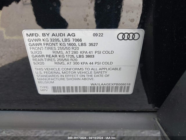 WA1LAAGEXPB008018 Audi E-tron Premium Plus Quattro