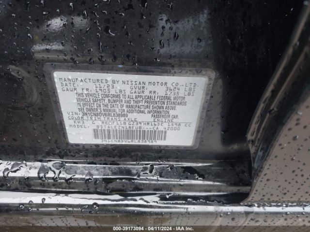 3N1CN8DV6RL838989 Nissan Versa 1.6 S