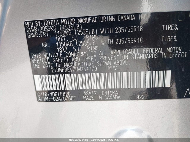 Toyota RAV4 SE 2017 2T3NFREV7HW354179 Image 9
