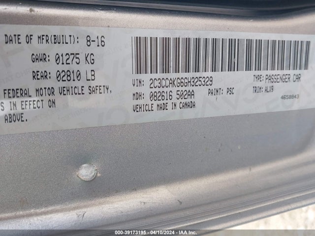 Chrysler 300c Awd 2016 2C3CCAKG6GH325329 Image 9