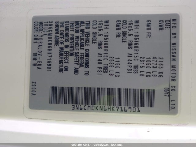 Nissan Nv200 S 2017 3N6CM0KN6HK716901 Image 9