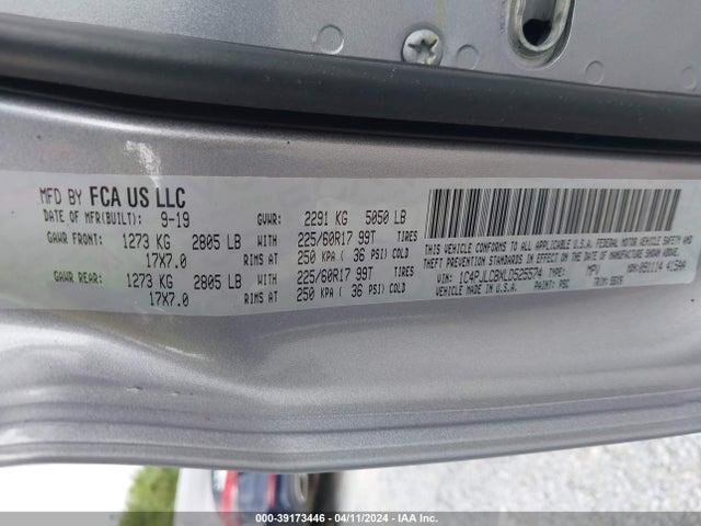 1C4PJLCBXLD525574 Jeep Cherokee Latitude Fwd