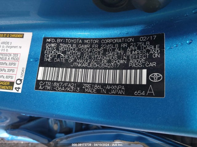 Toyota COROLLA IM 2017 JTNKARJE0HJ542317 Image 9