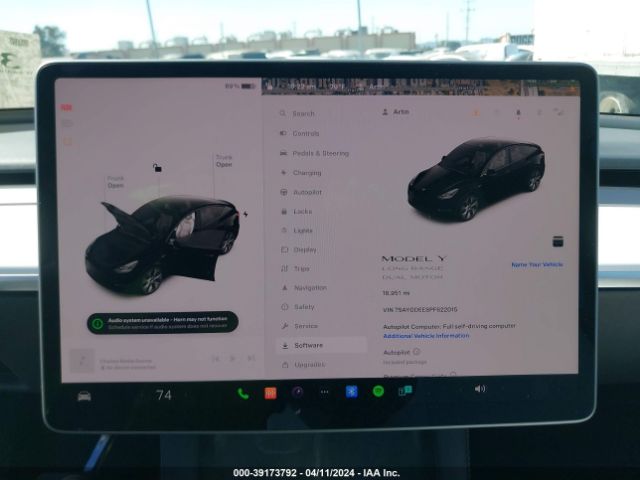 7SAYGDEE8PF622015 Tesla Model Y Awd/long Range Dual Motor All-wheel Drive