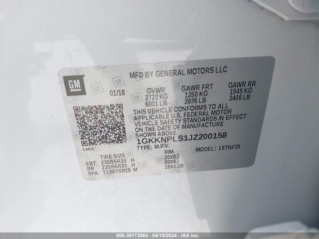 GMC Acadia Denali 2018 1GKKNPLS1JZ200158 Image 9