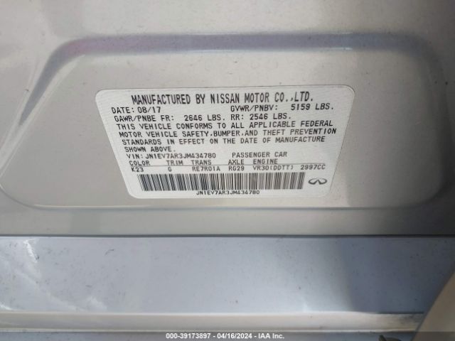 JN1EV7AR3JM434780 Infiniti Q50 3.0t Sport