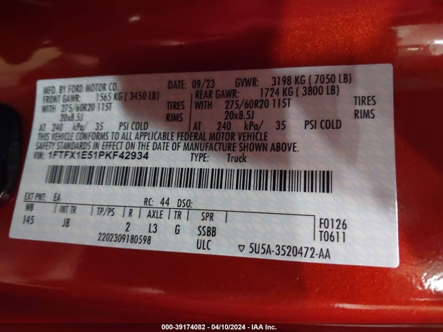 Ford F-150 Xl 2023 1FTFX1E51PKF42934 Image 9