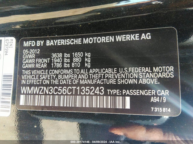 2012 MINI COOPER WMWZN3C56CT135243 Photo 8