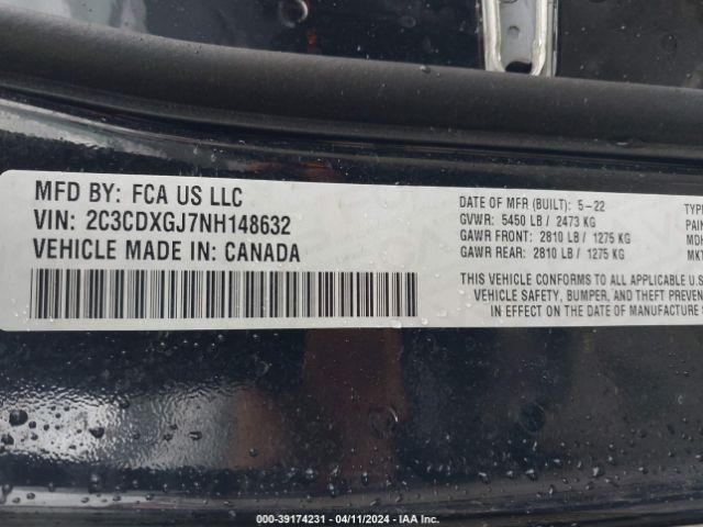 2C3CDXGJ7NH148632 Dodge Charger Scat Pack Widebody