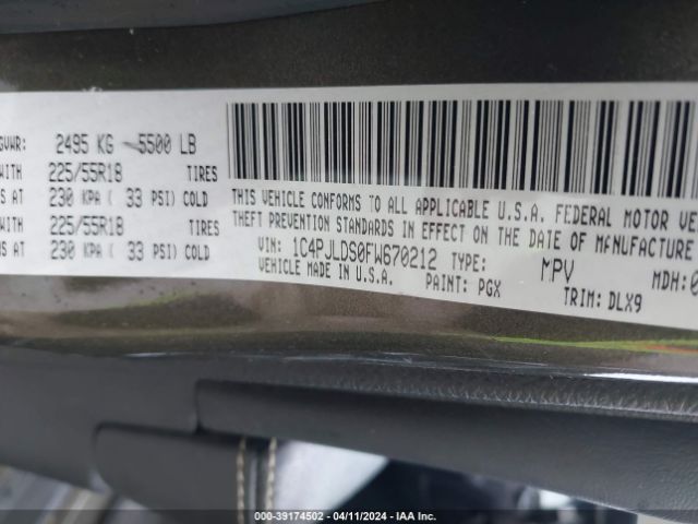 1C4PJLDS0FW670212 Jeep Cherokee Limited