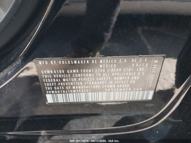 3VWD67AJ1GM358227 Volkswagen Jetta 1.4t Se