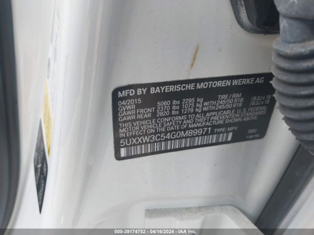 5UXXW3C54G0M89971 BMW X4 Xdrive28i