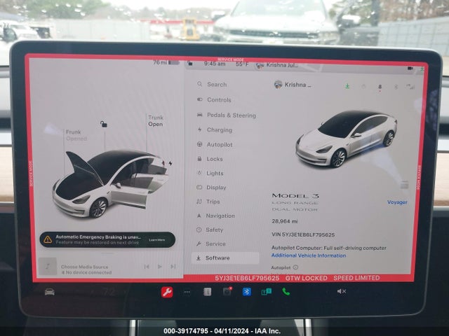 Tesla Model 3 Long Range Dual Motor All-wheel Drive 2020 5YJ3E1EB6LF795625 Image 18
