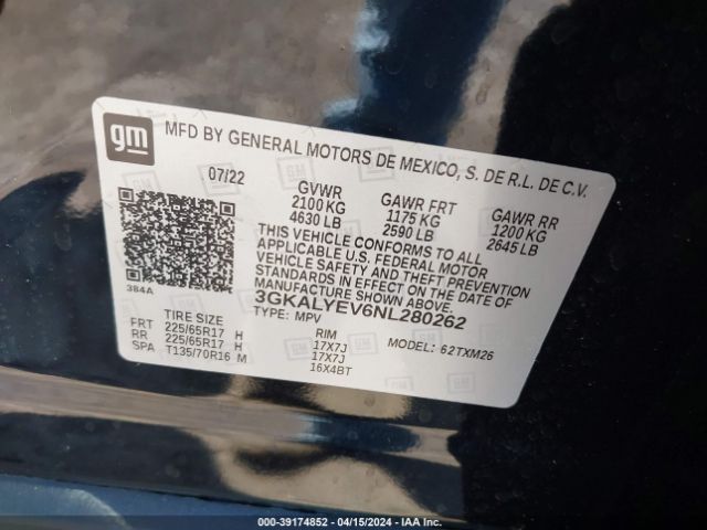 3GKALYEV6NL280262 GMC Terrain Awd At4