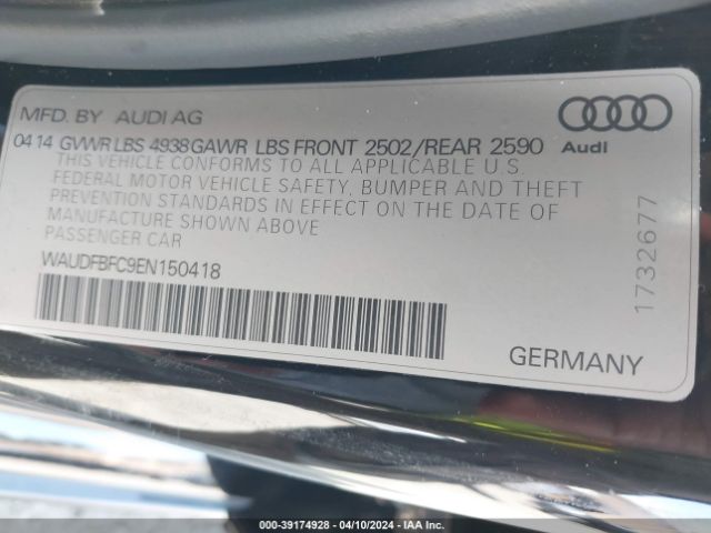 WAUDFBFC9EN150418 Audi A6 2.0t Premium