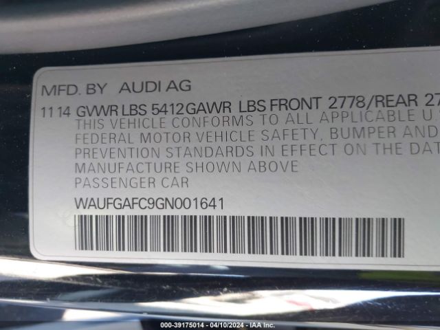WAUFGAFC9GN001641 Audi A6 3.0t Premium Plus