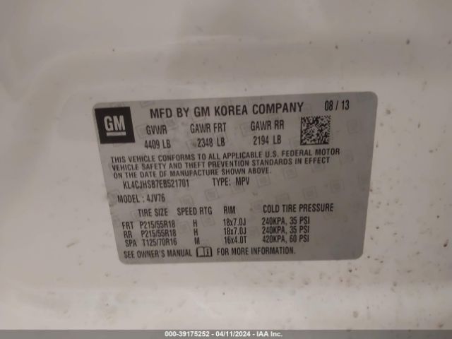 KL4CJHSB7EB521701 Buick Encore Premium