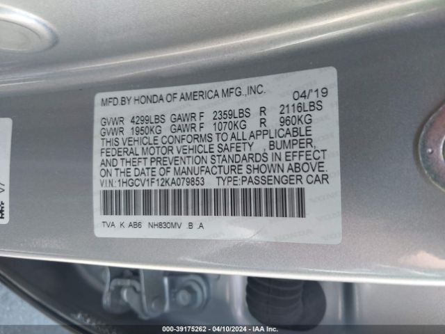 1HGCV1F12KA079853 Honda ACCORD LX