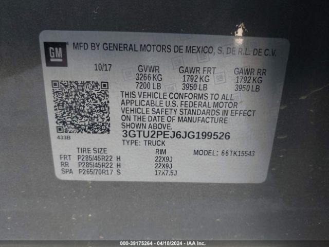 3GTU2PEJ6JG199526 GMC Sierra 1500 Denali