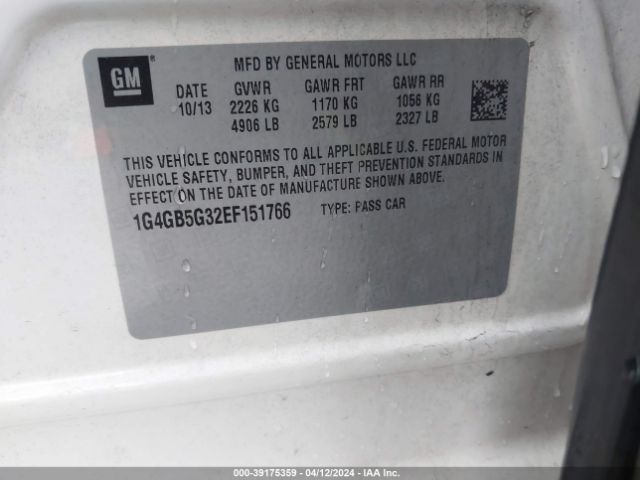 1G4GB5G32EF151766 Buick Lacrosse Leather Group