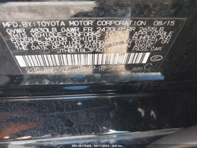 JTHBE1BL3FA017335 Lexus GS 350