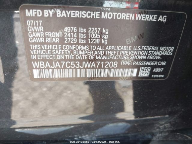 WBAJA7C53JWA71208 BMW 530i Xdrive