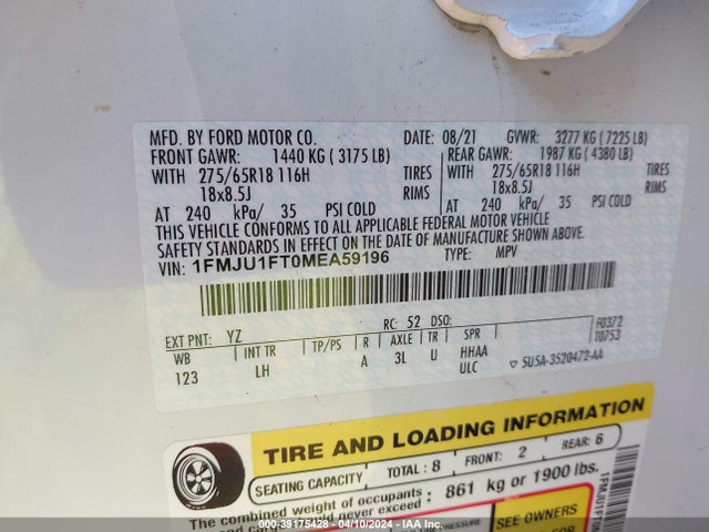 Ford Expedition Xl 2021 1FMJU1FT0MEA59196 Image 9