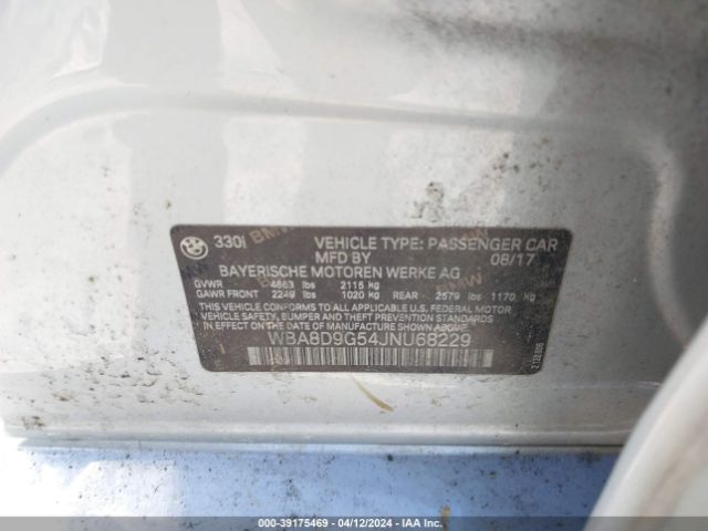 WBA8D9G54JNU68229 BMW 330i Xdrive
