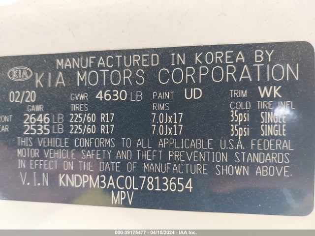 KIA Sportage Lx 2020 KNDPM3AC0L7813654 Image 9
