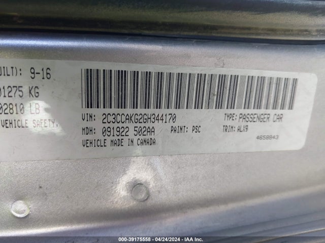 Chrysler 300c Awd 2016 2C3CCAKG2GH344170 Image 9