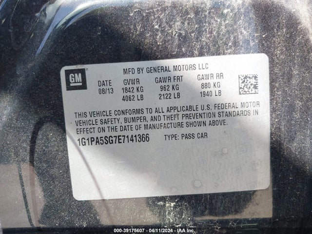 Chevrolet Cruze Ls Auto 2014 1G1PA5SG7E7141366 Image 9
