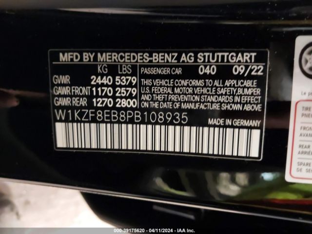 W1KZF8EB8PB108935 Mercedes-Benz E 350 4matic