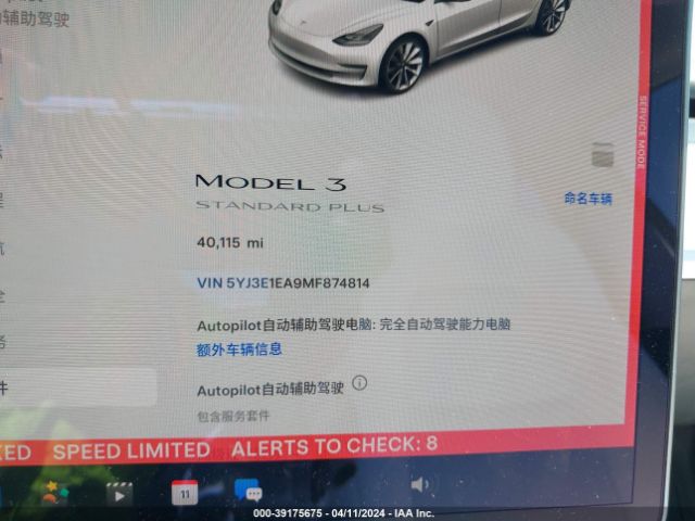 5YJ3E1EA9MF874814 Tesla Model 3 Standard Range Plus Rear-wheel Drive