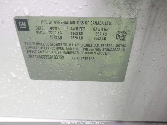 Chevrolet Impala 2lt 2014 2G1125S32E9103753 Image 9