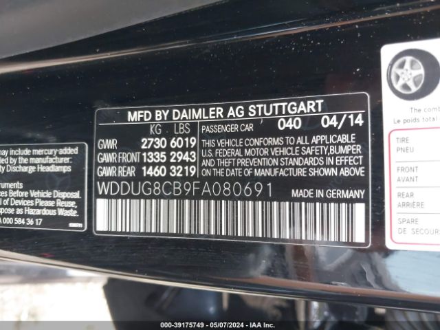 WDDUG8CB9FA080691 Mercedes-Benz S 550
