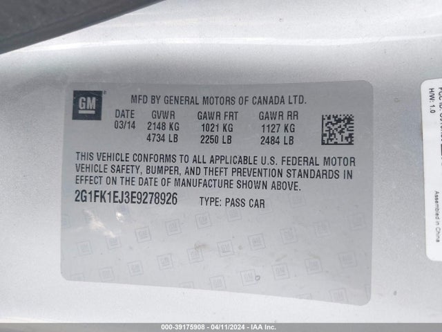 Chevrolet CAMARO 2SS 2014 2G1FK1EJ3E9278926 Image 9