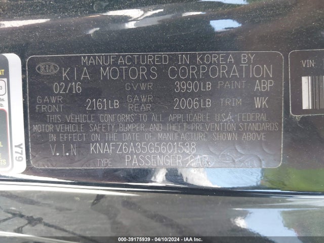 KIA Forte Koup Sx 2016 KNAFZ6A35G5601538 Image 9