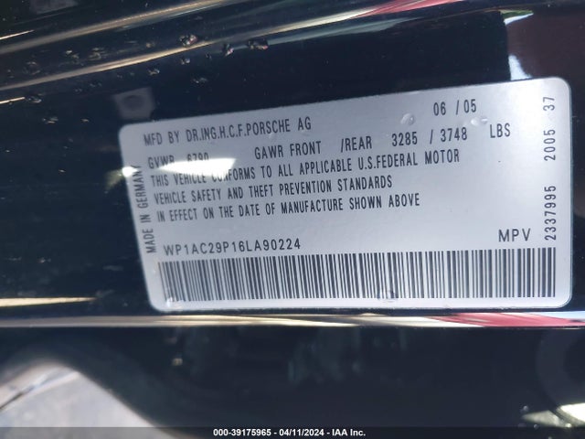 2006 PORSCHE CAYENNE WP1AC29P16LA90224 Photo 8