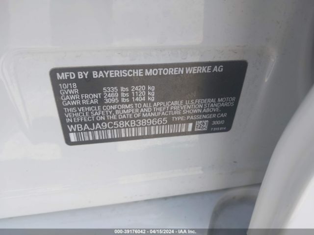 WBAJA9C58KB389665 BMW 530e Iperformance