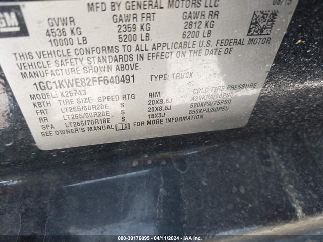 Chevrolet Silverado 2500hd Ltz 2015 1GC1KWE82FF640491 Image 9