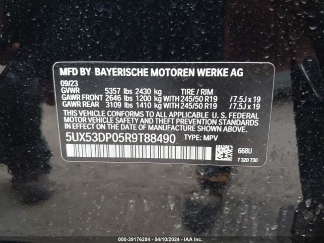 5UX53DP05R9T88490 BMW X3 Xdrive30i